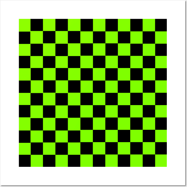 Checkered Pattern - Lime and Green Wall Art by TheWildOrchid